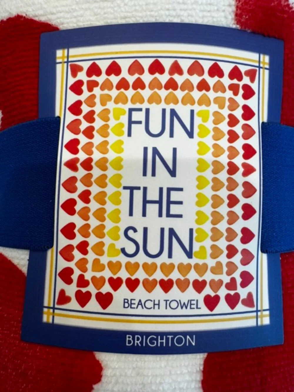Brighton Ombré Hearts Beach Towel NWT